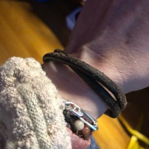 handmade Jewelry - Magnetic Leather and Bullet bracelet bronze brown handmade Jewelry - Magnetic Leather and Bullet bracelet bronze brown